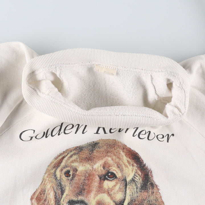 90'S Golden Retriever Dog Print Animal Sweatshirt Trainer Men's L Size Vintage /eaa492629