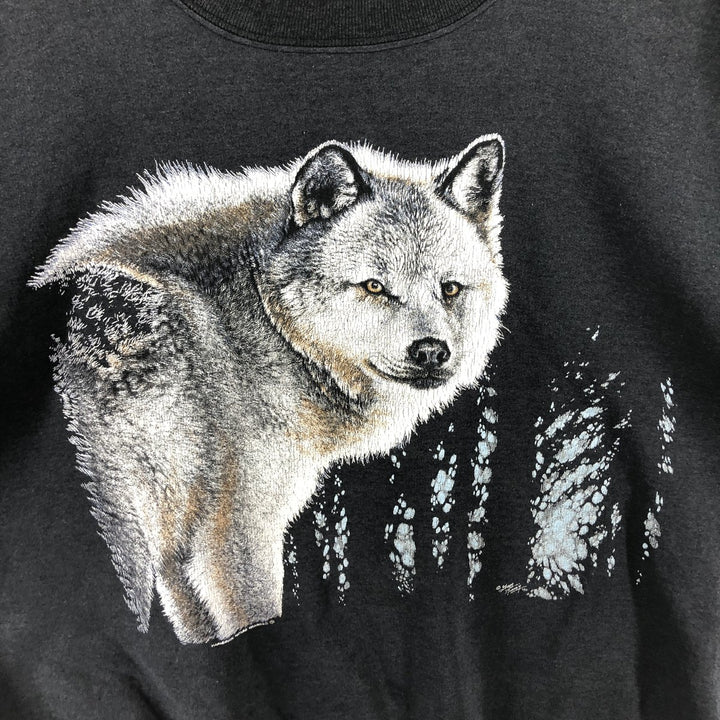 HARLEQUIN Wolf Pattern Animal Sweatshirt Trainer Made in Canada Men's XL /eaa492636