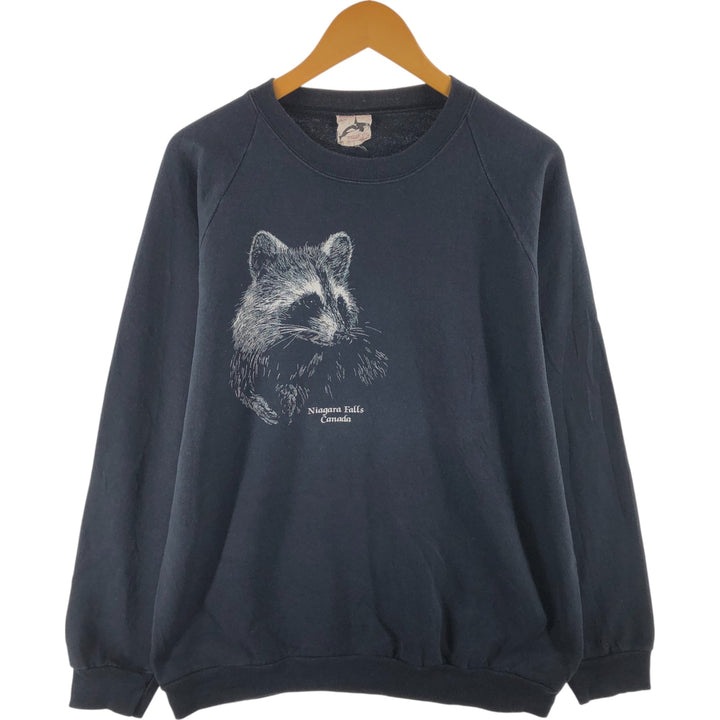 HARLEQUIN Raccoon Pattern Animal Sweatshirt Trainer Made in Canada Men's XL /eaa492637