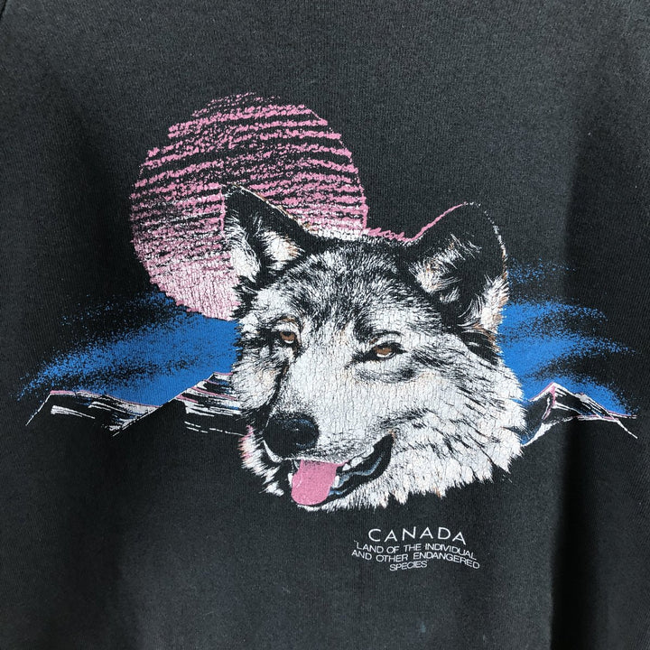 80'S Fruit of the Loom Wolf Pattern Animal Sweatshirt Trainer Made in USA Men's XL Vintage /eaa492640