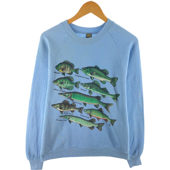 70'S Russell Jerseys Fish Pattern Animal Sweatshirt Trainer Made in USA Men's L Size Vintage /eaa492642