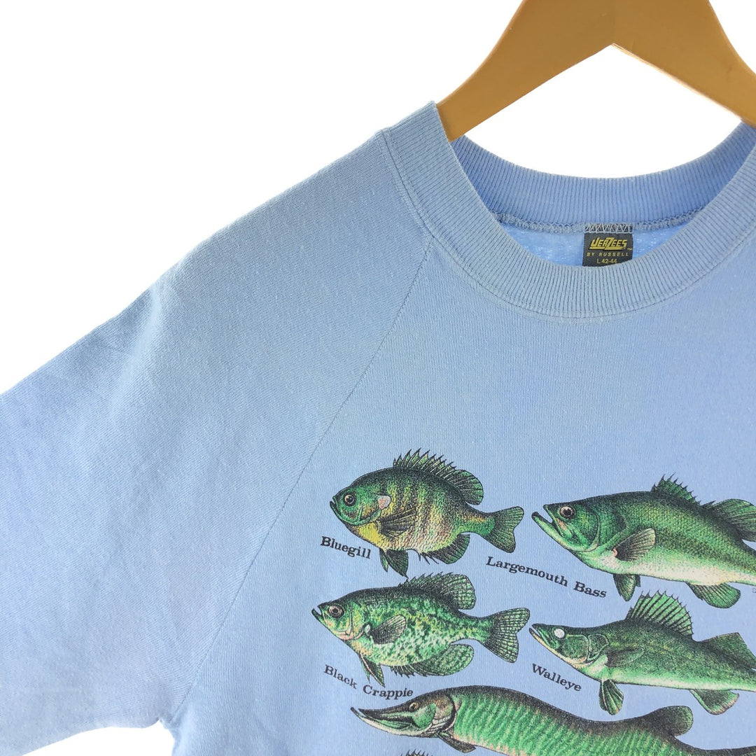 70'S Russell Jerseys Fish Pattern Animal Sweatshirt Trainer Made in USA Men's L Size Vintage /eaa492642