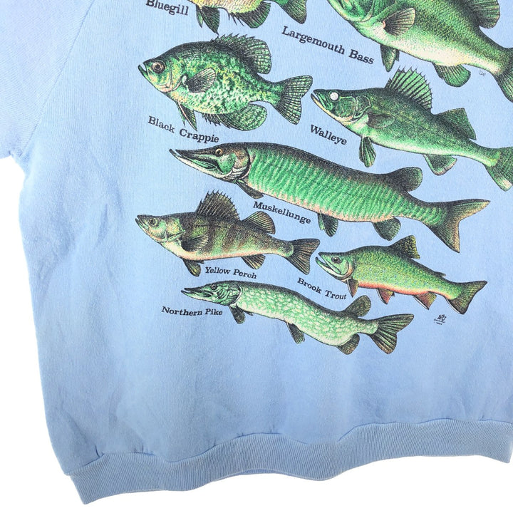 70'S Russell Jerseys Fish Pattern Animal Sweatshirt Trainer Made in USA Men's L Size Vintage /eaa492642