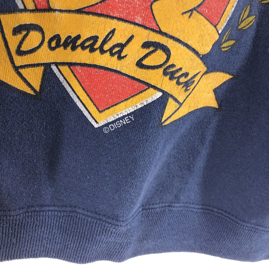 90'S Hanes DONALD Donald Duck character sweatshirt, made in USA, men's M size, vintage /eaa492753