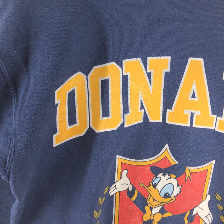 90'S Hanes DONALD Donald Duck character sweatshirt, made in USA, men's M size, vintage /eaa492753