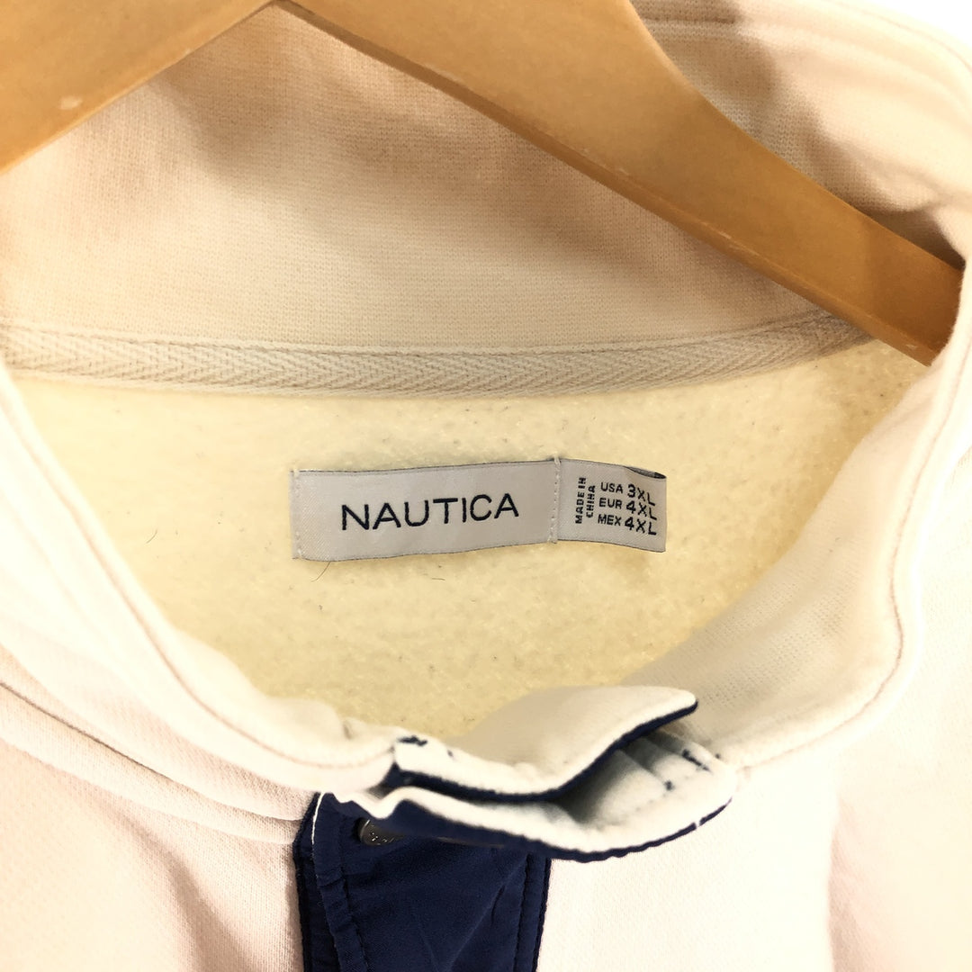 Big size NAUTICA half button sweatshirt, sweatshirt, men's XXXL equivalent / eaa492760