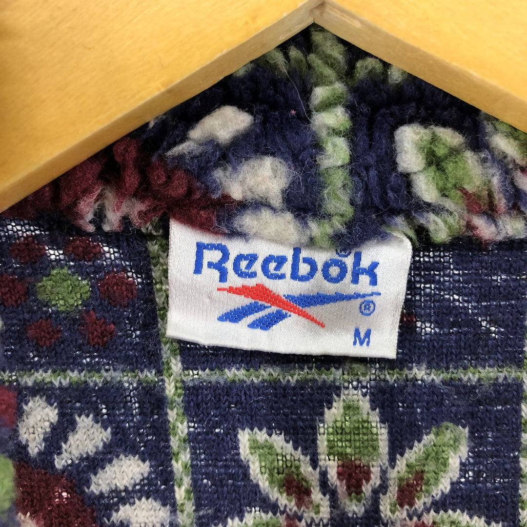 90'S Reebok all-over floral print fleece jacket, women's size M, vintage / eaa492808