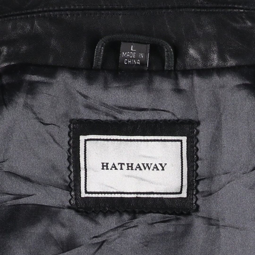 HATHAWAY Leather Blouson Type Men's L size /eaa492833