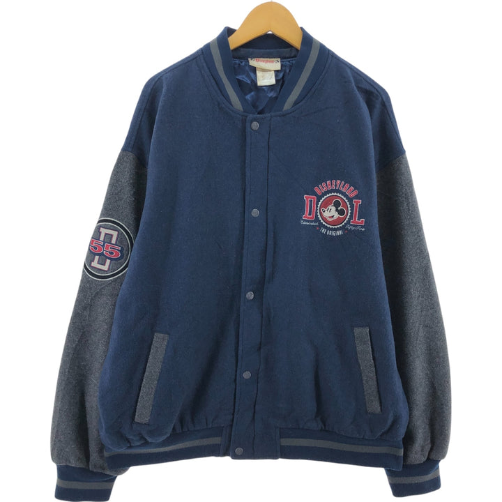 DISNEYLAND Mickey Mouse back embroidery wool varsity jacket award jacket varsity jacket men's XXL equivalent /eaa492853