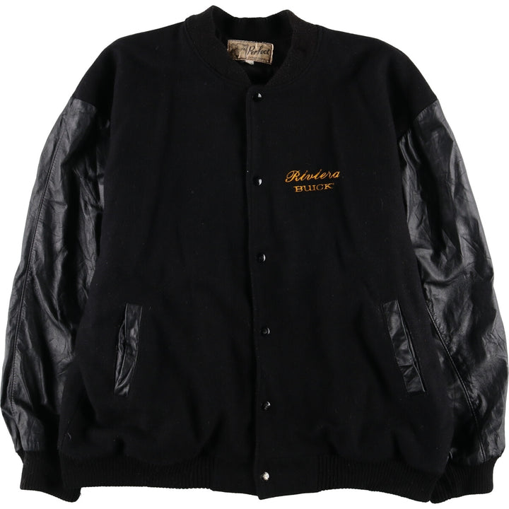 Perfect LEATHER GOODS LTD Sleeve Leather Wool Button Varsity Jacket Men's XL /eaa492969