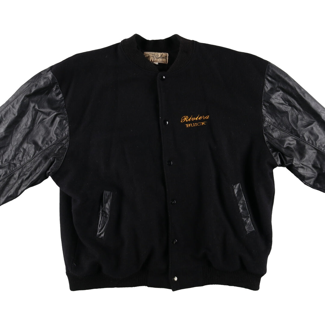Perfect LEATHER GOODS LTD Sleeve Leather Wool Button Varsity Jacket Men's XL /eaa492969
