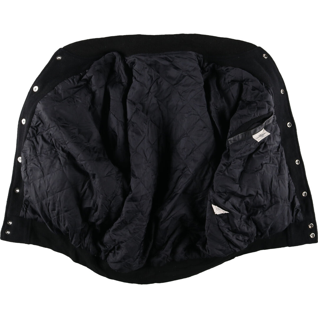 90'S UNIVERSAL Leather Sleeve Wool Button Varsity Jacket Made in USA Men's L Size Vintage /eaa492985