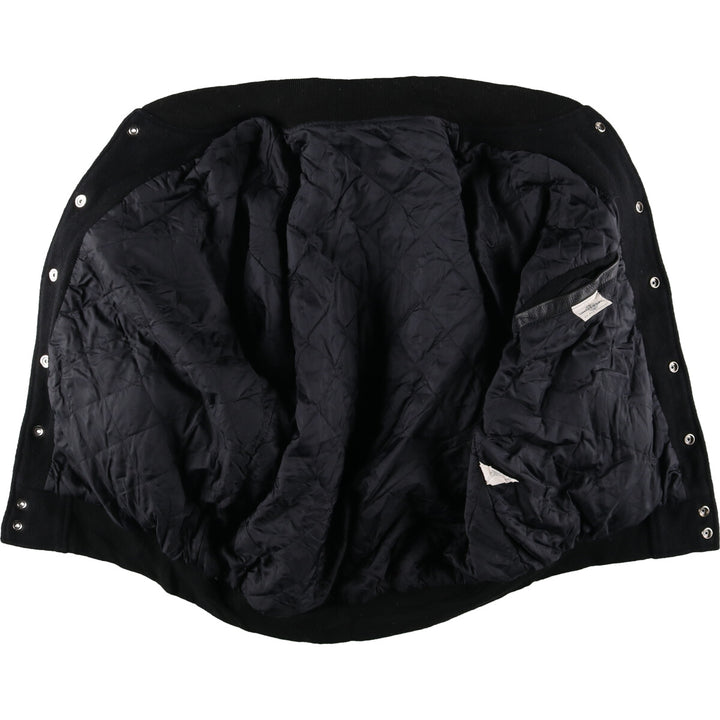 90'S UNIVERSAL Leather Sleeve Wool Button Varsity Jacket Made in USA Men's L Size Vintage /eaa492985