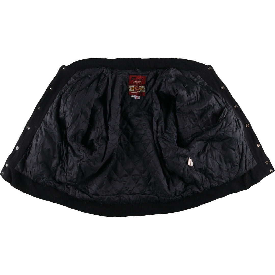 90'S REED SPORTSWEAR Leather Sleeve Wool Button Varsity Jacket Made in USA Men's M Size Vintage /eaa492988