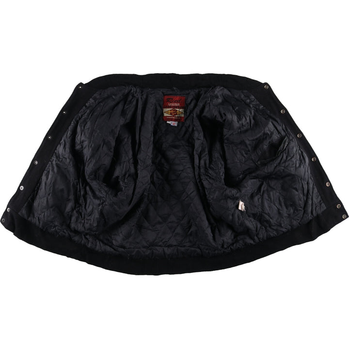 90'S REED SPORTSWEAR Leather Sleeve Wool Button Varsity Jacket Made in USA Men's M Size Vintage /eaa492988