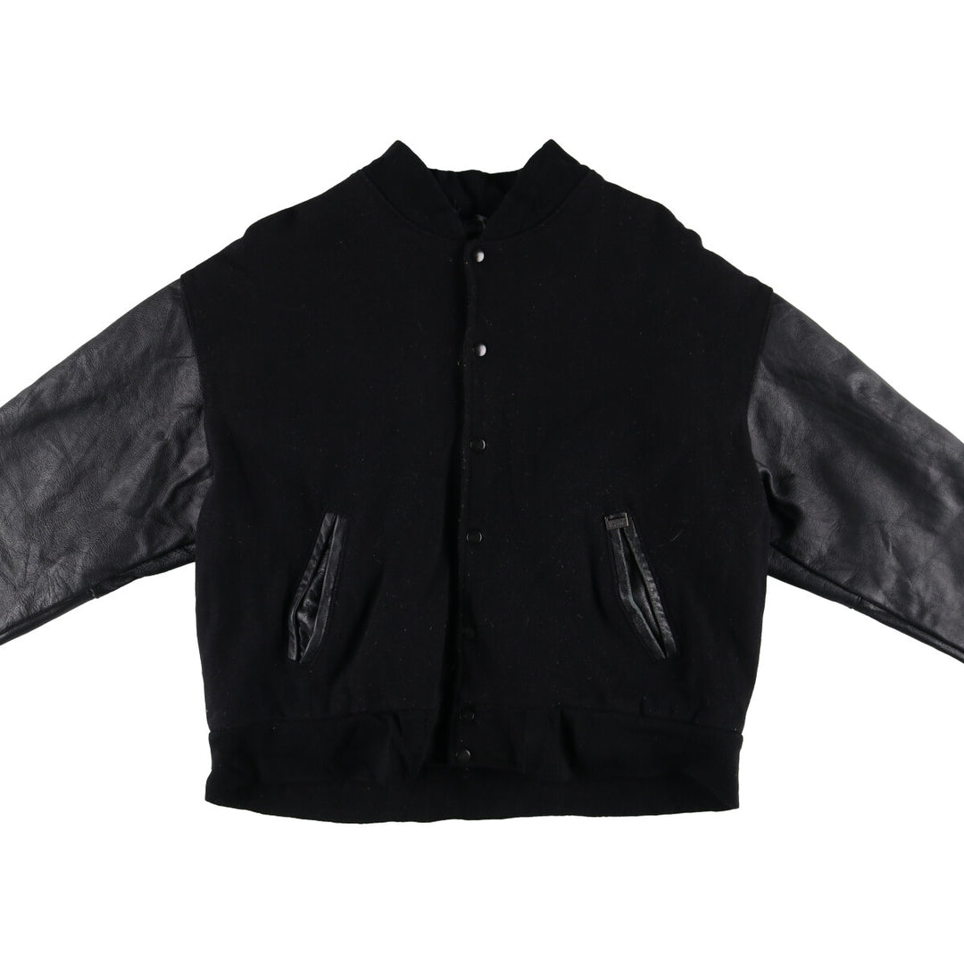 90'S REED SPORTSWEAR Leather Sleeve Wool Button Varsity Jacket Made in USA Men's M Size Vintage /eaa492988