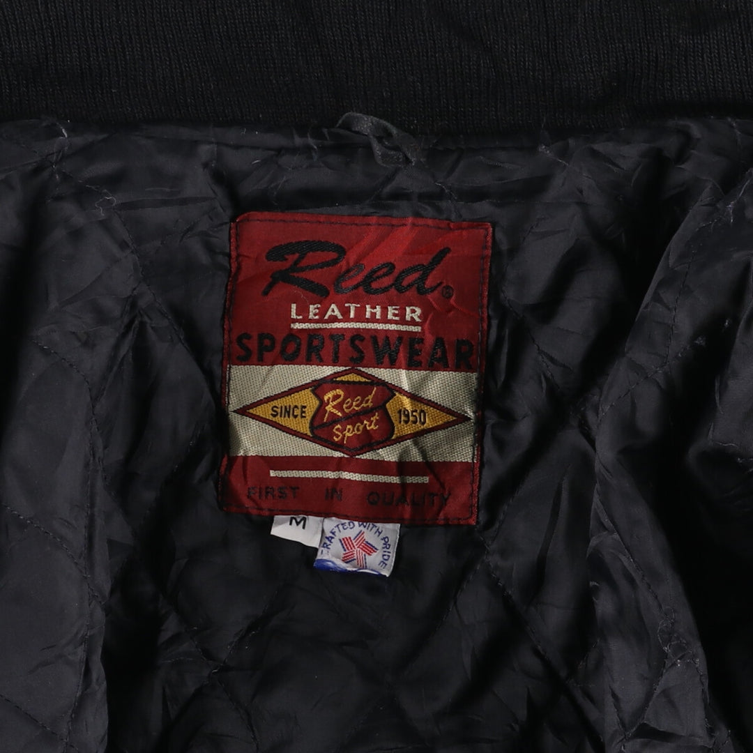 90'S REED SPORTSWEAR Leather Sleeve Wool Button Varsity Jacket Made in USA Men's M Size Vintage /eaa492988