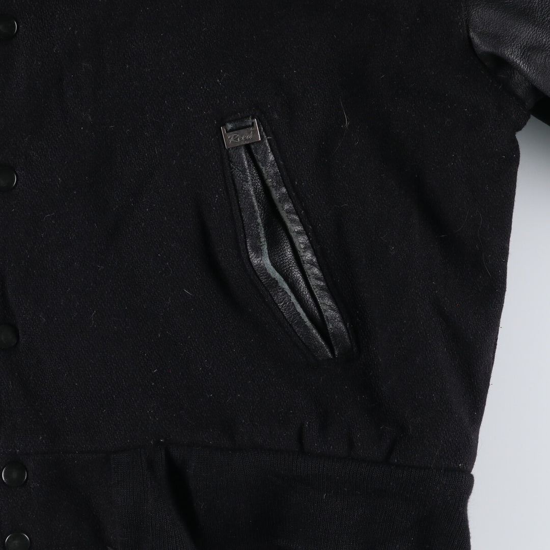 90'S REED SPORTSWEAR Leather Sleeve Wool Button Varsity Jacket Made in USA Men's M Size Vintage /eaa492988