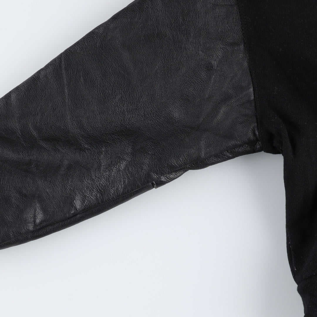 90'S REED SPORTSWEAR Leather Sleeve Wool Button Varsity Jacket Made in USA Men's M Size Vintage /eaa492988