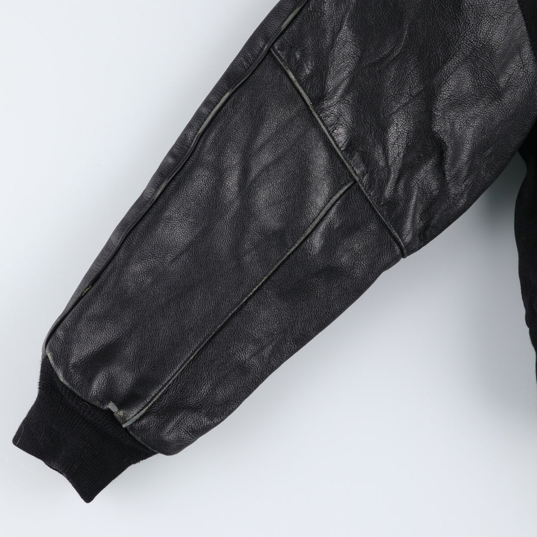 90'S REED SPORTSWEAR Leather Sleeve Wool Button Varsity Jacket Made in USA Men's M Size Vintage /eaa492988