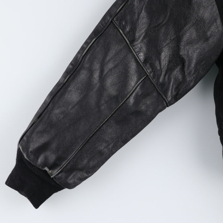 90'S REED SPORTSWEAR Leather Sleeve Wool Button Varsity Jacket Made in USA Men's M Size Vintage /eaa492988