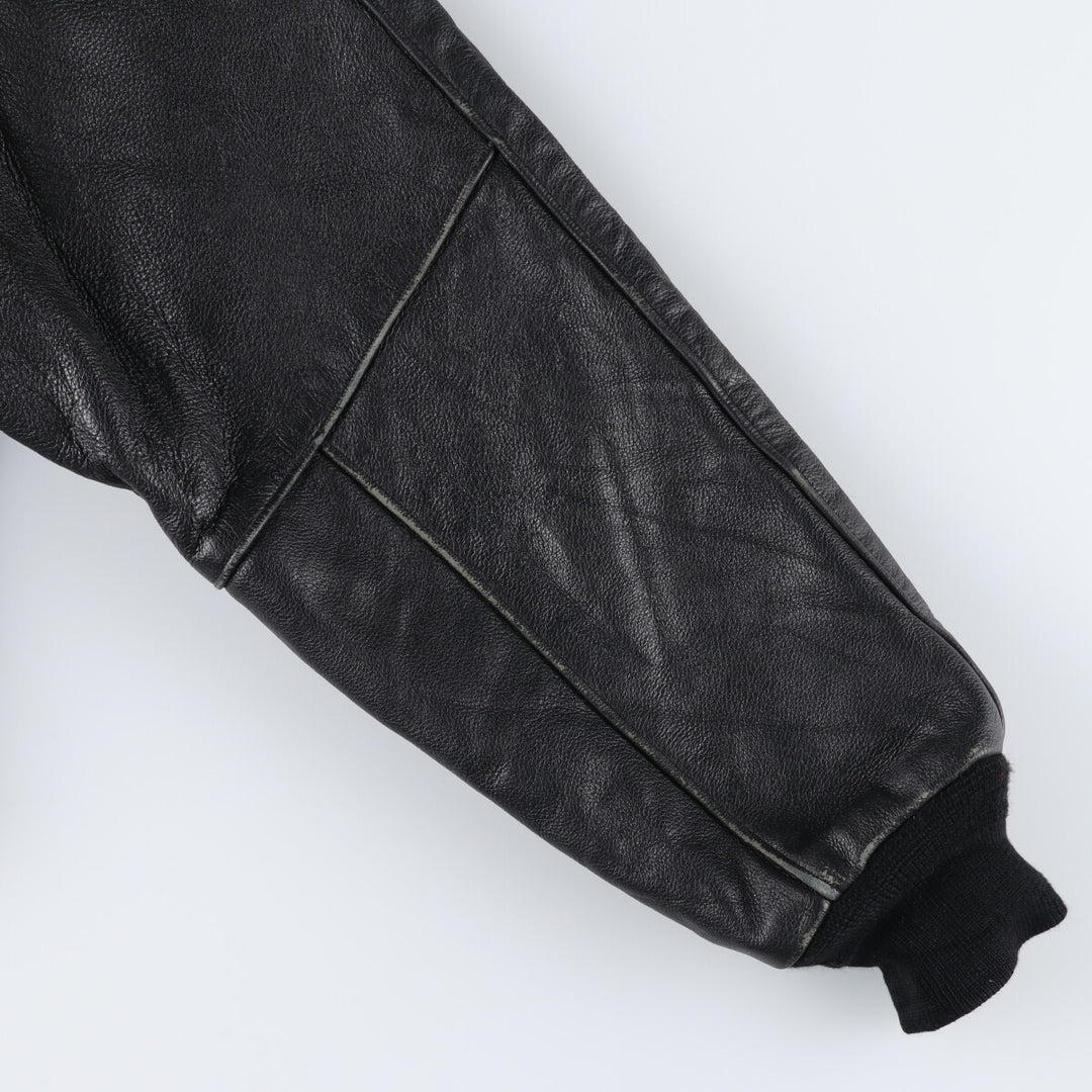 90'S REED SPORTSWEAR Leather Sleeve Wool Button Varsity Jacket Made in USA Men's M Size Vintage /eaa492988