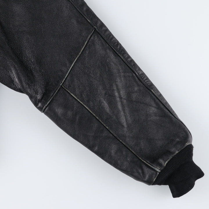 90'S REED SPORTSWEAR Leather Sleeve Wool Button Varsity Jacket Made in USA Men's M Size Vintage /eaa492988