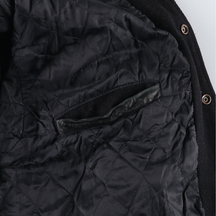 90'S REED SPORTSWEAR Leather Sleeve Wool Button Varsity Jacket Made in USA Men's M Size Vintage /eaa492988