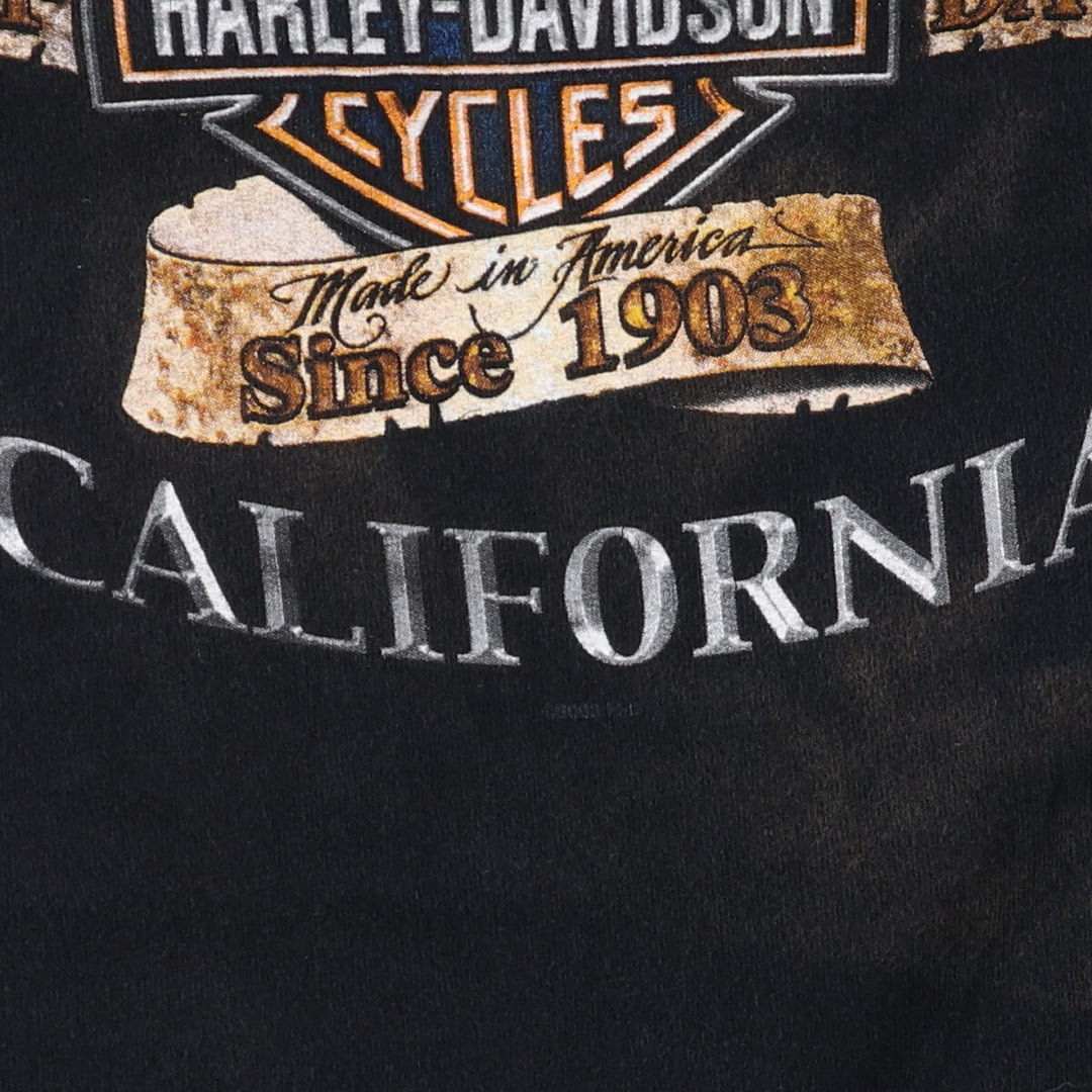 Harley Davidson Eagle Pattern Henley Neck Motorcycle Bike T-Shirt Made in USA Men's XL /eaa493039