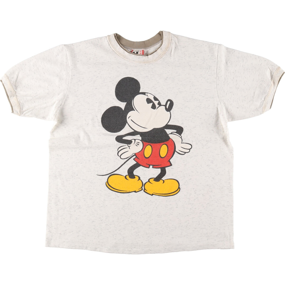 90'S Disney MICKEY MOUSE Mickey Mouse character print T-shirt made in USA Free size Vintage /eaa493143