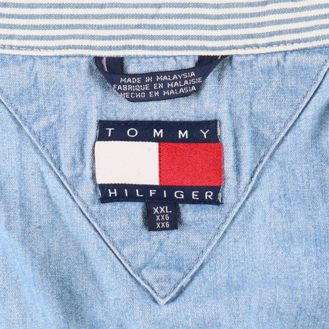 90s~ Tommy Hilfiger Chambray Swing Top Sports Jacket Men's XXL / eaa493277