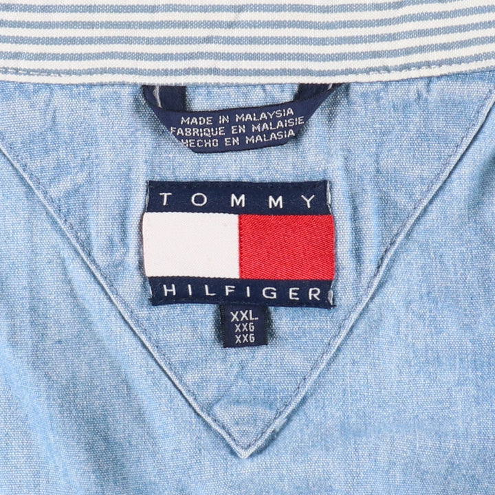 90s~ Tommy Hilfiger Chambray Swing Top Sports Jacket Men's XXL / eaa493277