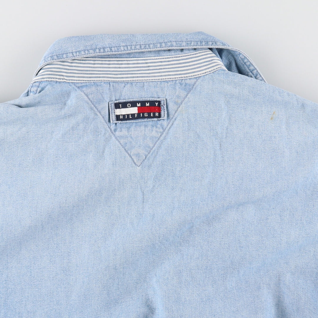 90s~ Tommy Hilfiger Chambray Swing Top Sports Jacket Men's XXL / eaa493277