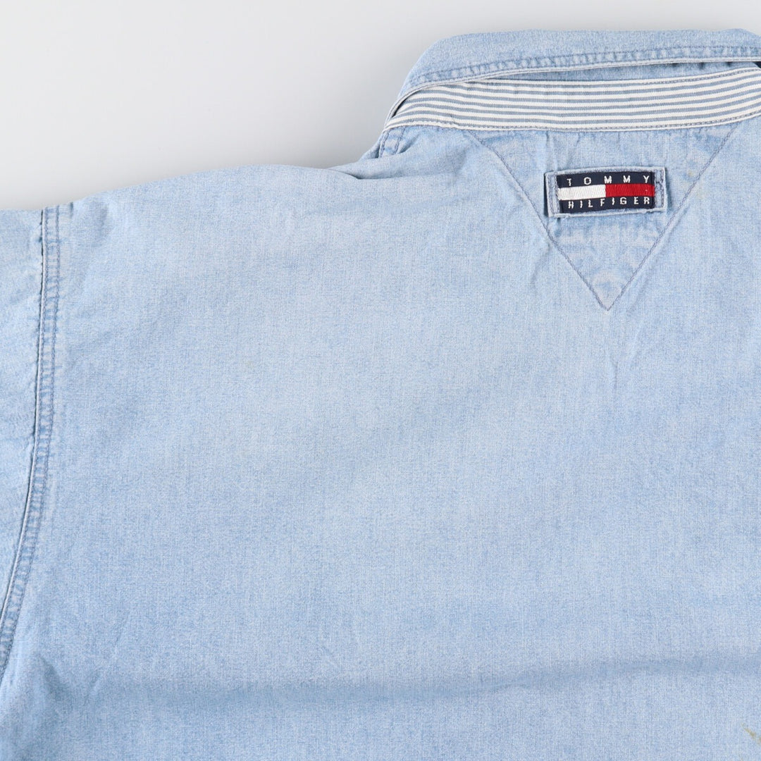 90s~ Tommy Hilfiger Chambray Swing Top Sports Jacket Men's XXL / eaa493277