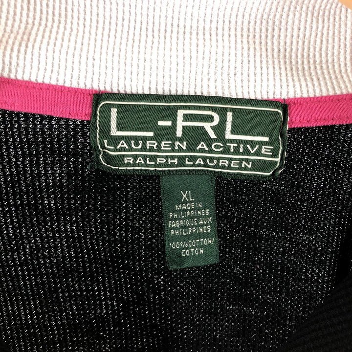 00'S Ralph Lauren L-RL LAUREN ACTIVE Half Zip Thermal Long Sleeve T-Shirt Waffle Women's XL /eaa493388