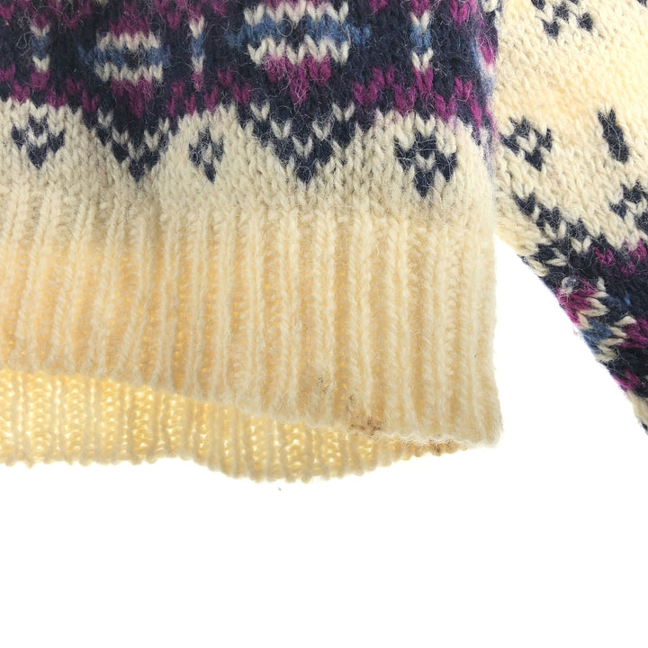 80'S LLBean all-over print half button wool Tyrolean sweater made in USA, women's XL size, vintage /eaa493399