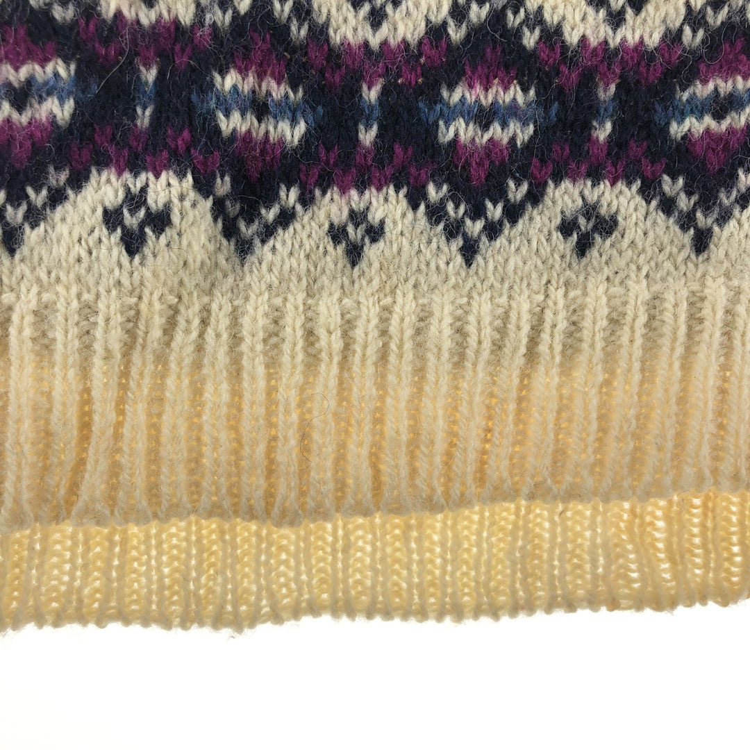 80'S LLBean all-over print half button wool Tyrolean sweater made in USA, women's XL size, vintage /eaa493399