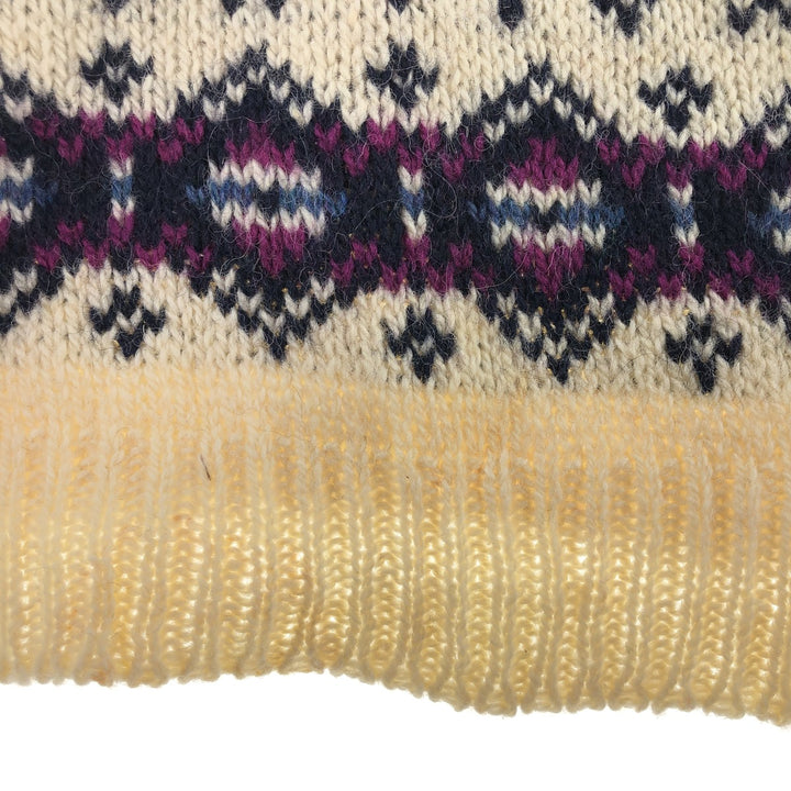 80'S LLBean all-over print half button wool Tyrolean sweater made in USA, women's XL size, vintage /eaa493399