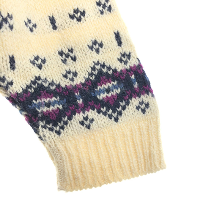 80'S LLBean all-over print half button wool Tyrolean sweater made in USA, women's XL size, vintage /eaa493399