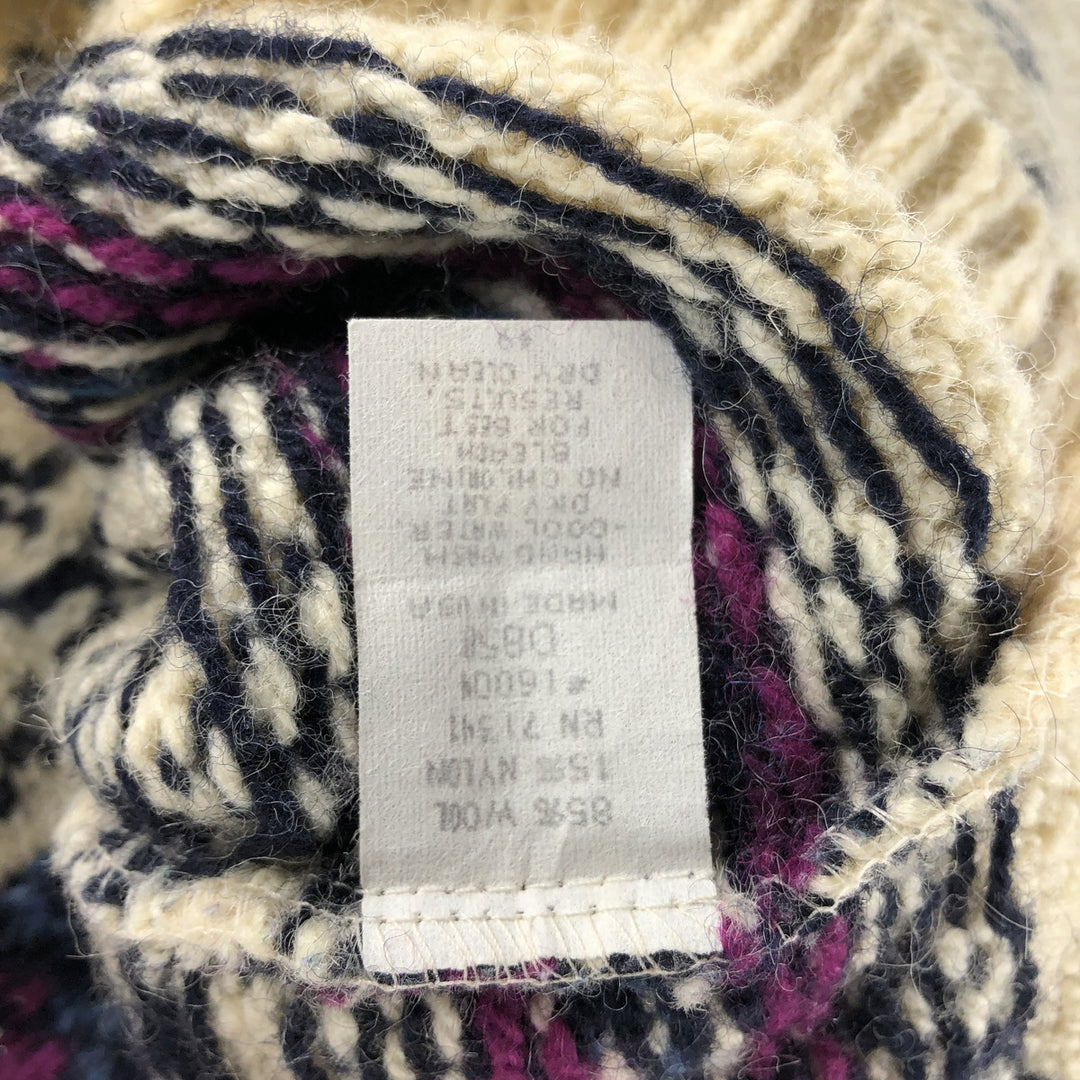 80'S LLBean all-over print half button wool Tyrolean sweater made in USA, women's XL size, vintage /eaa493399