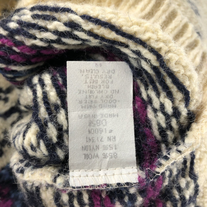 80'S LLBean all-over print half button wool Tyrolean sweater made in USA, women's XL size, vintage /eaa493399