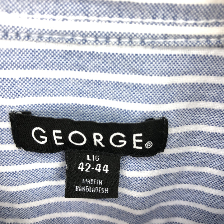 GEORGE Long Sleeve Button Down Striped Shirt Men's L size /eaa493404