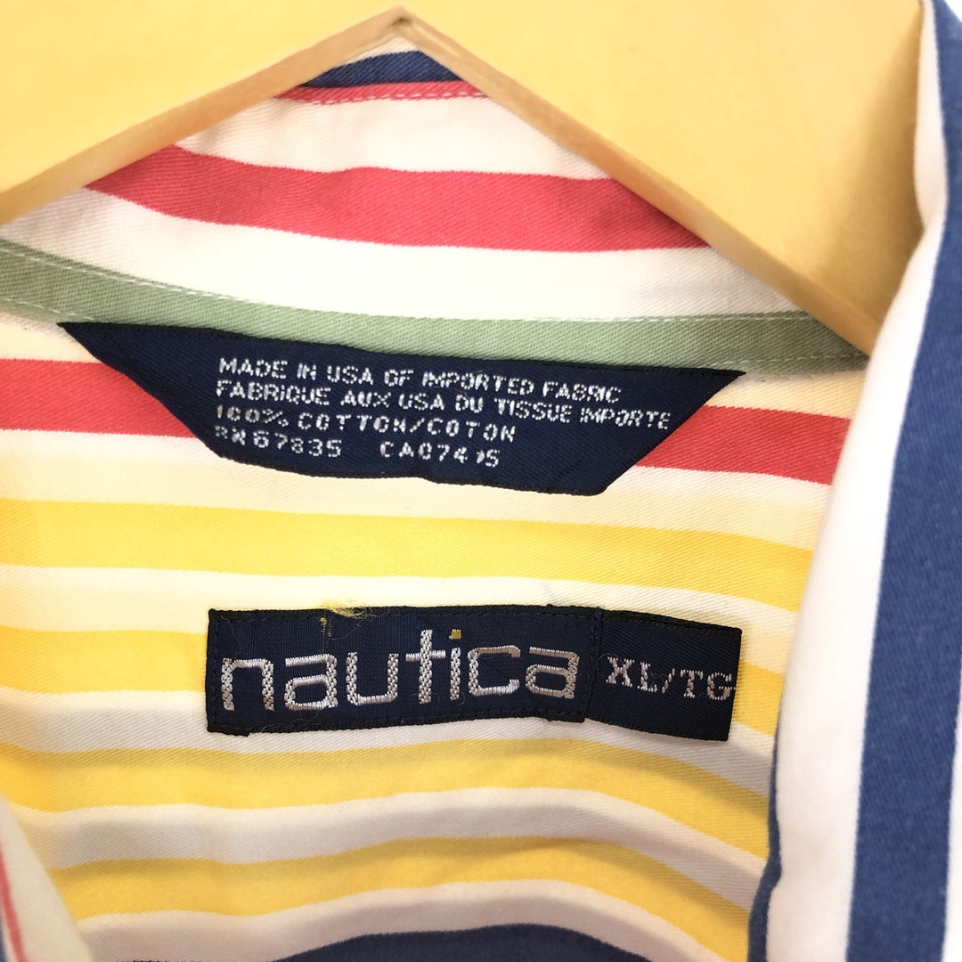 90'S NAUTICA Long Sleeve Button Down Striped Shirt Made in USA Men's XL Vintage /eaa493410