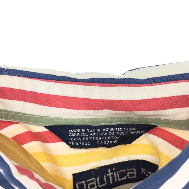 90'S NAUTICA Long Sleeve Button Down Striped Shirt Made in USA Men's XL Vintage /eaa493410