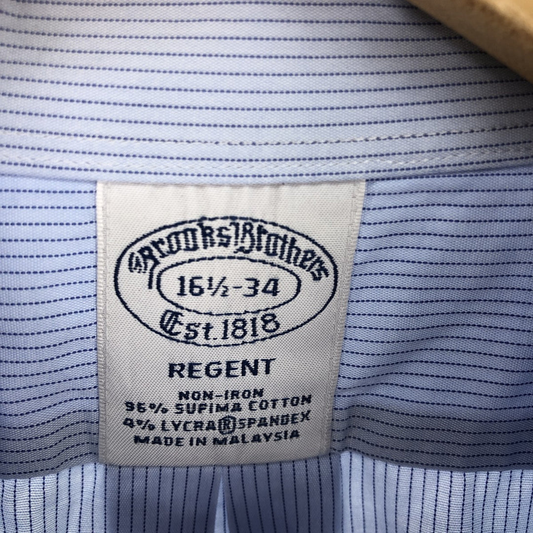 Brooks Brothers Est.1818 REGENT Wide Collar Long Sleeve Cotton Striped Shirt Men's L / eaa493420