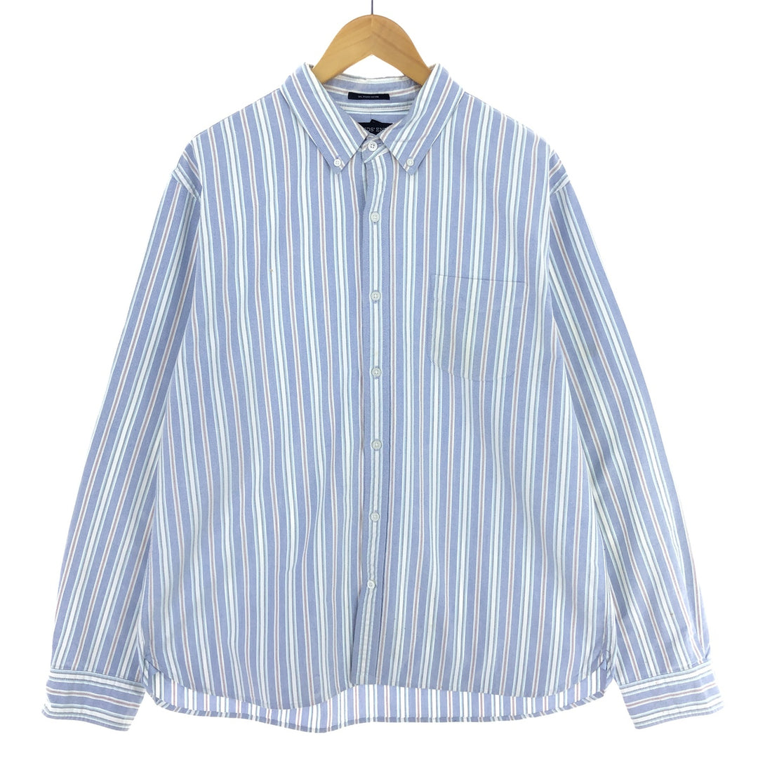 LANDS' END Multi-stripe long sleeve button-down striped shirt Men's XL equivalent / eaa493449