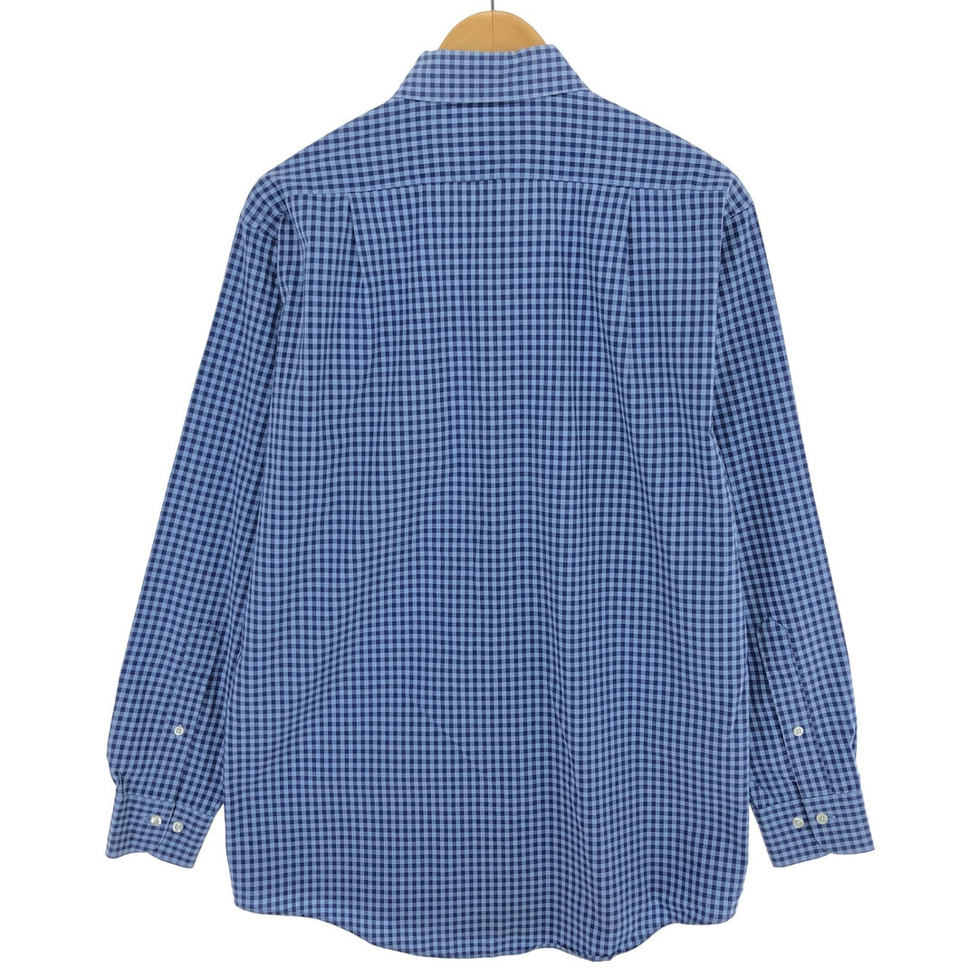 Brooks Brothers Gingham Check Long Sleeve Cotton Check Shirt Men's M Size / eaa493454