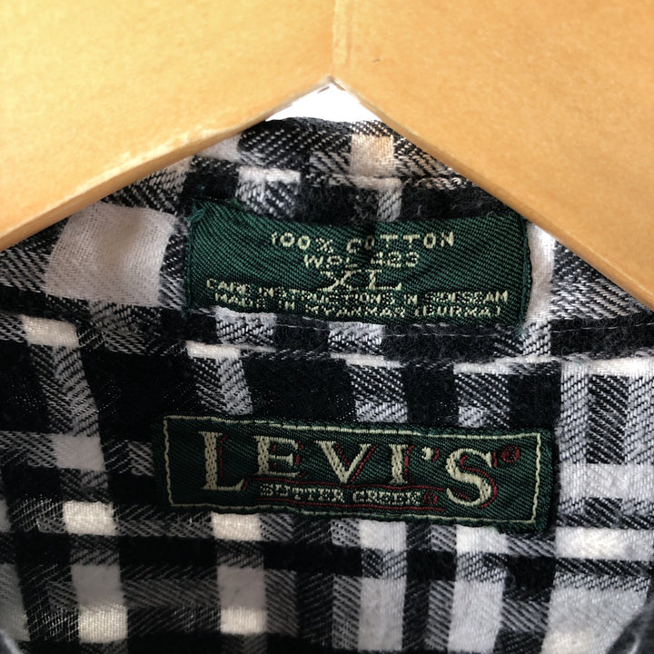 90'S Levi's Long Sleeve Flannel Check Shirt Men's XL Vintage /eaa493470