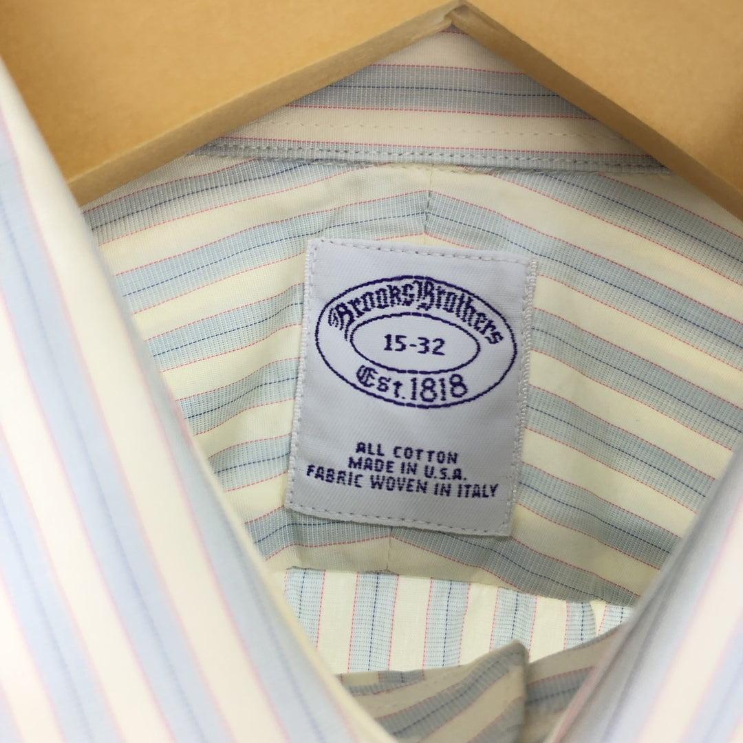 90'S Brooks Brothers Est.1818 Wide Collar Long Sleeve Cotton Striped Shirt Made in USA Men's M Size Vintage /eaa493484