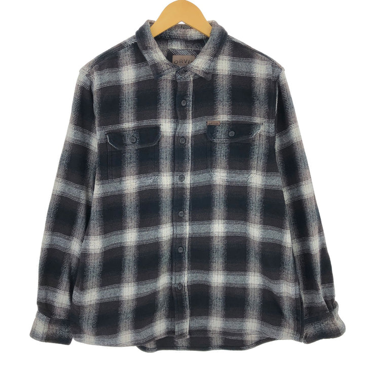 00'S ORVIS Ombre Check Long Sleeve Heavy Flannel Check Shirt Men's L size / eaa493496